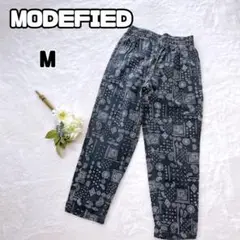 【MODIFIED】黒 バンダナ柄 Mサイズ カジュアルパンツ メンズa2130
