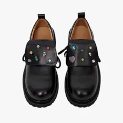 Y2K Crystal jewelry Leather Loafers - メルカリ