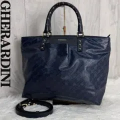 極美品♡GHERARDINI ゲラルディーニ 2way トートバッグ ネイビー