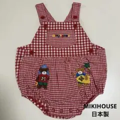 mikiHOUSE ネイビー チェックロンパース 85cm - メルカリ