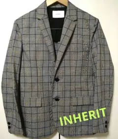 【美品】INHERITグレー系チェック テーラードジャケットのサムネイル