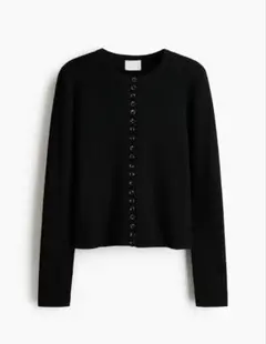 H&M リブカーディガン　ブラック Mサイズ　黒