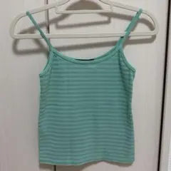 brandy melville 太 ボーダー ミントグリーン キャミソールのサムネイル