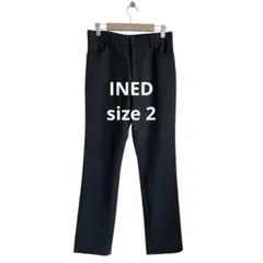 INED イネド 黒スラックス パンツ ウール100% 裏地付き サイズ2(M)