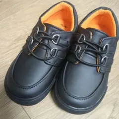 【新品】フォーマルシューズ ブラック/オレンジ 16cm　男の子