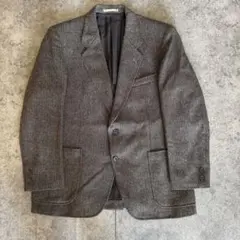 ヴィンテージ グレー ハウンドトゥース テーラードジャケットウール混