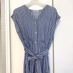 ストライプ ロングワンピース