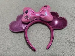ピンク ハート型リボン ミニーカチューシャ