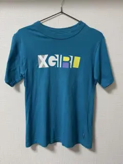 X-girl 半袖Tシャツ ブルー ロゴプリント サイズ1