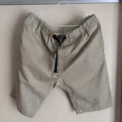 ユニクロベージュ カジュアルショートパンツ ウエスト調整あり