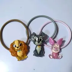 ディズニー　トゥインクルヘアゴム　ピグレット　レディ　トランプ　３個セット
