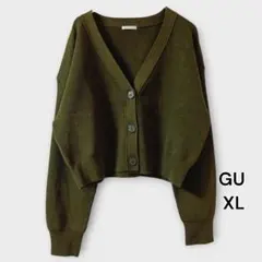 GU ウォッシャブルクロップドカーディガン長袖XL