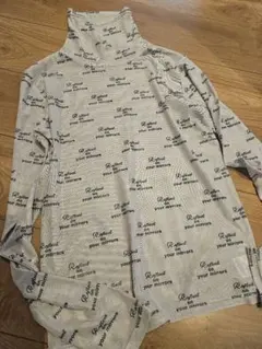 Forever 21 グレー プリント柄 長袖シアーTシャツ Mのサムネイル
