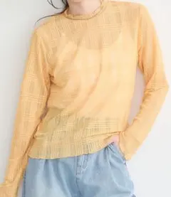 earth music&ecology チェック柄長袖トップス