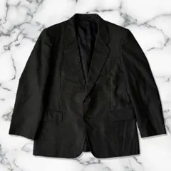 【古着】ダークグレー ストライプ テーラードジャケット