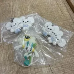 3個 ポケットモンスター ぺたんこマスコットColor:White ワッカネズミ