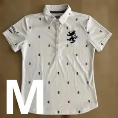 Admiral ポロシャツ 半袖 ホワイト 総柄 レディース Mサイズ ゴルフ