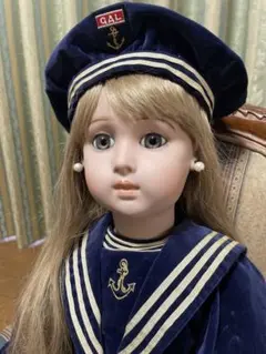 ビスクドール　ロングフェイスジュモー　コレクターズドール　トリステ　ドレス3枚付