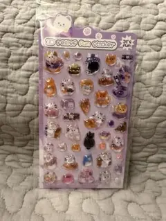 【セール】猫の3D立体ステッカー 立体ぷっくり　ボンボンドロップブーム　シール帳