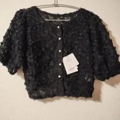 moment＋ 前後2way フラワーラッセルレースプルオーバーカーデ Mサイズ