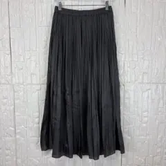 【美品】a.v.v 光沢プリーツ✨ロングスカート グレー系 M 【x51】