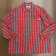 ESPRIT 90s 長袖シャツ 総柄 ヴィンテージ 古着 赤 Lサイズ