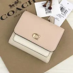限定品！新品　COACH　コーチ 折り財布 3つ折り財布 ソフトピンク