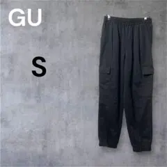 GU ジーユー S ブラック カーゴパンツ 定番 シンプル ワイド ミリタリーのサムネイル