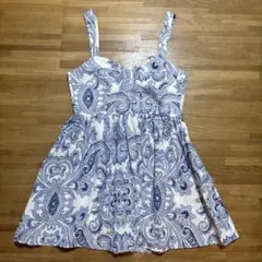 美品　ザラ　ペイズリー柄　ビスチェ　キャミ　ミニワンピース　L