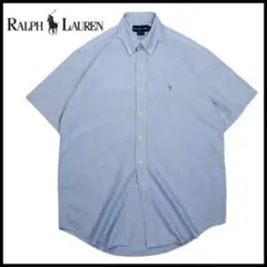 15 1/2 M~L/ Ralph Lauren 半袖シャツ ボタンダウン 刺繍