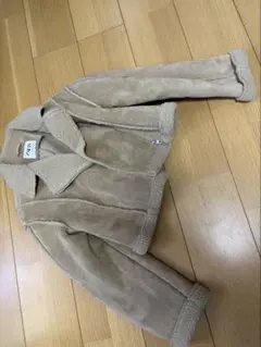 ムートン風クロップドジャケット ベージュ