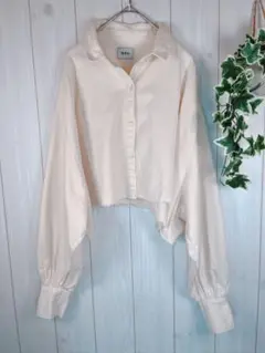 W.W.G クリーム クロップド丈シャツ