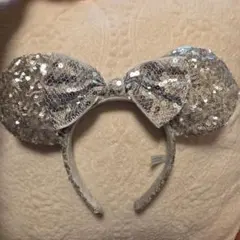 ミニーカチューシャ シルバー スパンコール