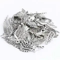 1336★羽チャーム 羽根 翼 フェザー ウイング 天使 カン付き