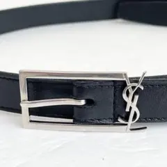 サンローランパリ ベルト カサンドラロゴ YSL　ブラック レザーのサムネイル