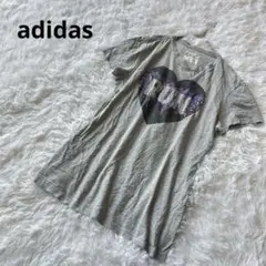 【アディダス】GO-TO TEE 半袖プリントTシャツ　カットソー　グレー　M