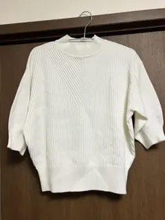 セオリーリュクス 23SS フレンチスリーブニット 透かし編み ホワイト