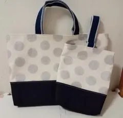 ハンドメイド　レッスンバック・シューズ袋セット