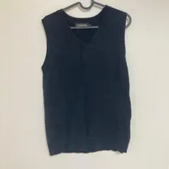 ブラック Vネック ニットベスト