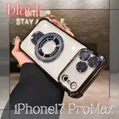 iPhone17ケース ProMax クリア マグセーフ スマホカバー ブラック