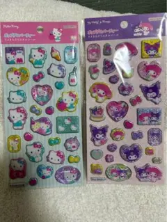 ポップデコパーティー　ハローキティ・マイクロ　ラメきらクリスタルシール　2枚