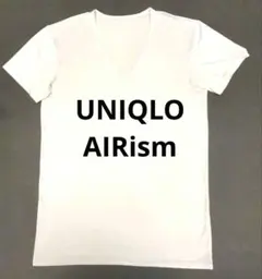 九*爺様 UNIQLO AIRism VネックTシャツ M ホワイト