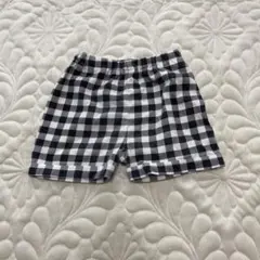 黒白チェック柄ショートパンツ 95cm未満