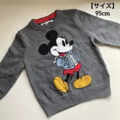 【美品】GAP セーター　ミッキーマウス（95cm）グレー