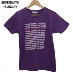 SEVENDAYS =SUNDAY Tシャツ 紫　半袖　英字プリント　カジュアル