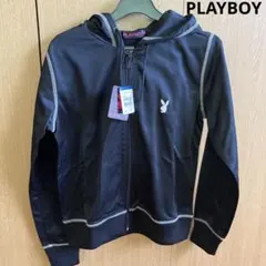 【新品】PLAYBOYプレイボーイ　黒　ブラック　フード付きジャージ