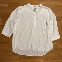 【新品タグ付き】ユニクロ　ホワイト 長袖シャツ XXL