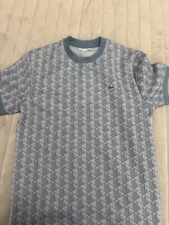 LACOSTE 総柄 ポロシャツ メンズ ブルー