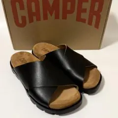 新品 Camper Brutus ブルートゥス レザーサンダル ブラックのサムネイル