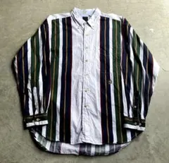 90年代 長袖 ストライプシャツ メンズXL相当 TOMMY HILFIGER